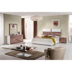 Nova Domus Giovanna Italian Modern White Cherry Bedroom Set (Queen)
