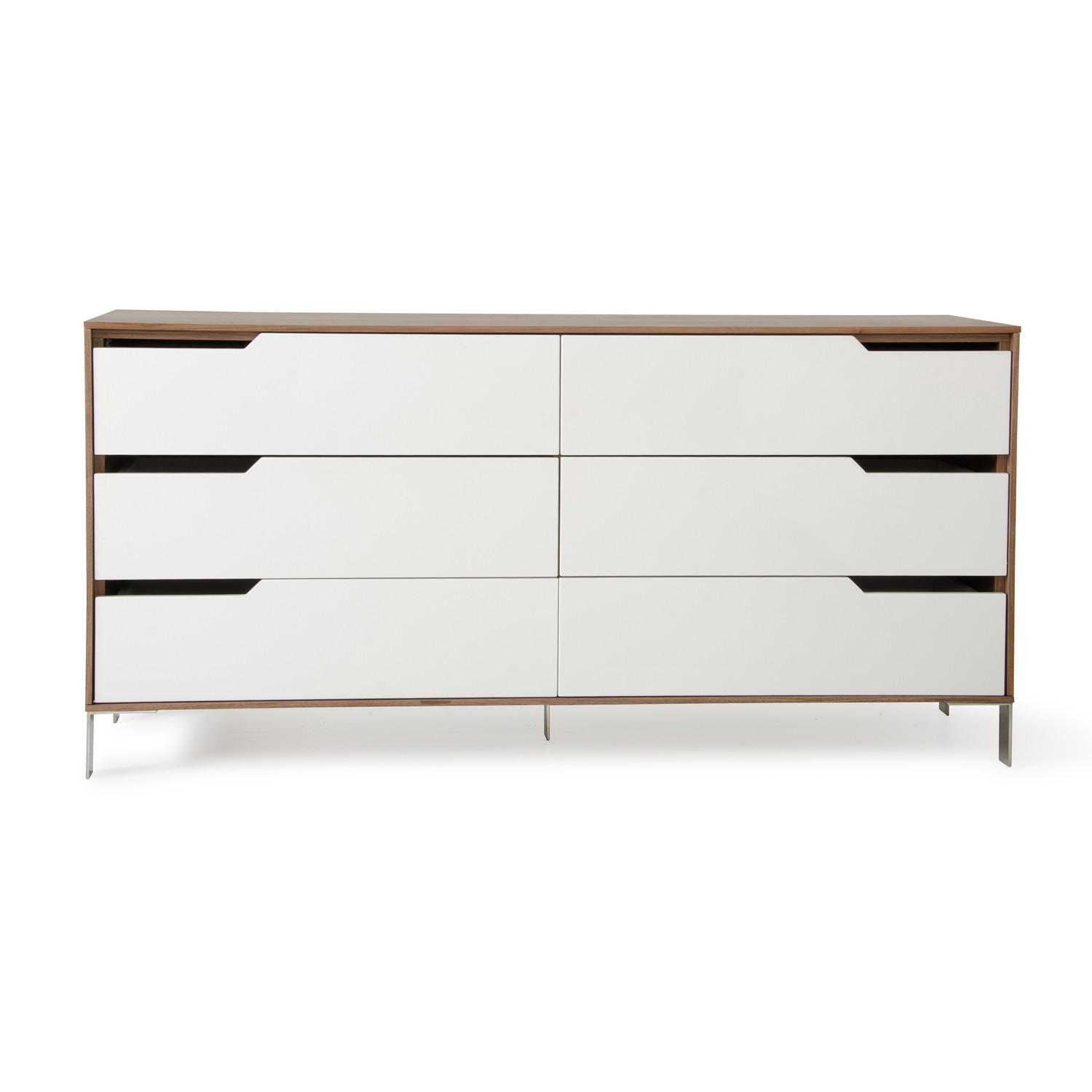 Modrest River Modern White Walnut Dresser Vig Furniture Touch Of Modrest River Modern White Walnut Dresser