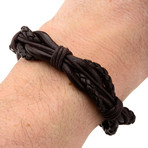 Multi Braided Leather Bracelet (Black)