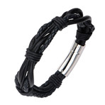 Multi Braided Leather Bracelet (Black)
