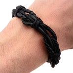 Multi Braided Leather Bracelet (Black)