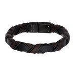 Woven Leather Bracelet (Dark Brown)