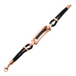 Rose Gold Matte Finish ID Bracelet // Black + Rose Gold