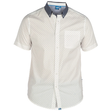 Duke Clothing // Andora Dotted Short-Sleeve Button-Up Shirt // White (1XL)