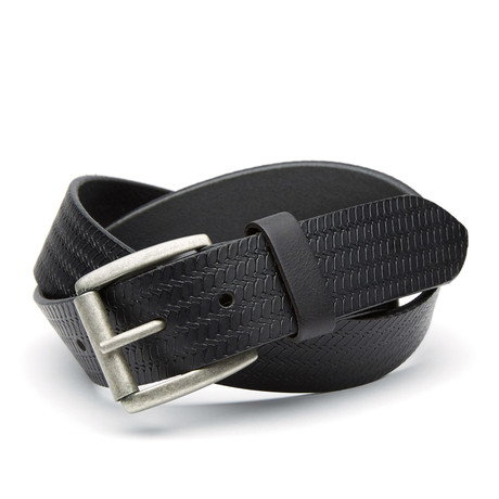 Tread Design Casual Leather Belt // Black (Size 32)