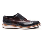 Patria Mardini // Two Tone Wingtip Oxford // Navy Blue + Bordeaux (Euro: 41)