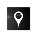 YouAreHere Clock (Black Metal, Red Graphics)