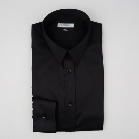 Trend Fit Solid Dress Shirt // Black (38)