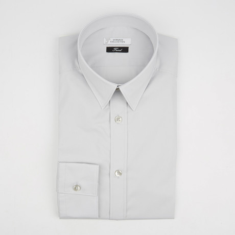 Trend Fit Solid Dress Shirt // Gray (38)