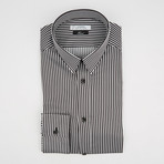 Trend Fit Thick Stripe Dress Shirt // Grey + White (44)