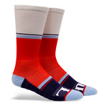 Rally Tech Crew Sock // Grey + Red // Pack of 2