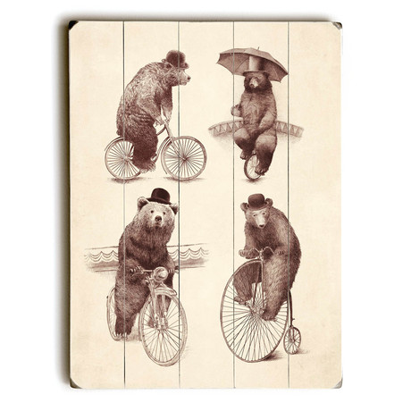 Bears on Bicycles (14"W x 20"H x 1"D)