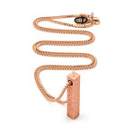 Rose Gold Greek Key Pillar Necklace