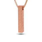 Rose Gold Greek Key Pillar Necklace