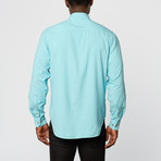 Silk + Cotton Button Down // Aqua (L)