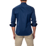 Jared Lang // Striped Button-Up Shirt // Blue (L)