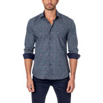 Circle Button-Up Shirt // Blue (XL)