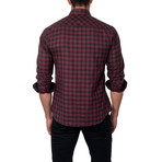 Medium Plaid Button-Up Shirt // Red + Grey (XL)