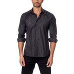 Shadow Paisley Button-Up Shirt // Dark Charcoal (M)