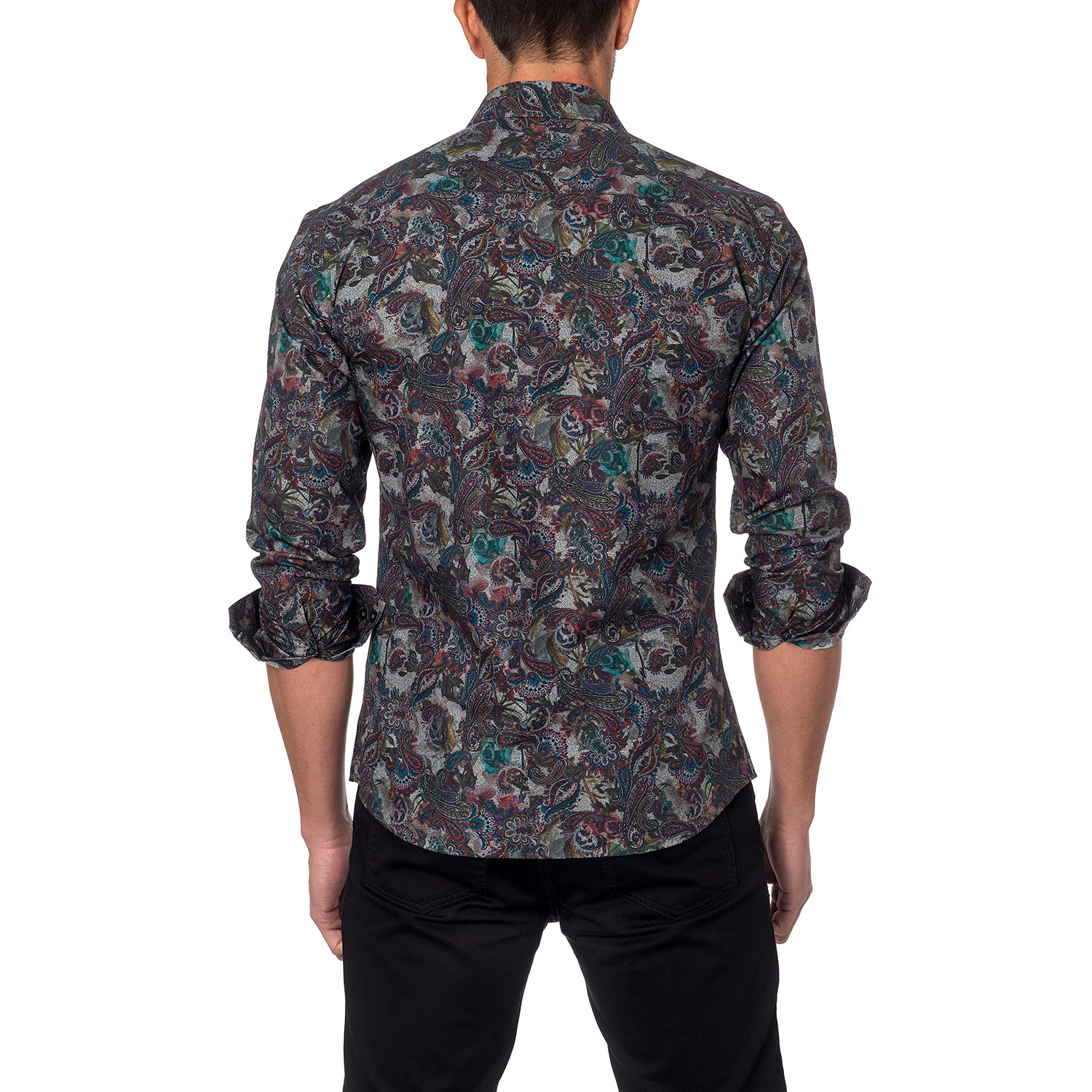 Medium Paisley Button-Up Shirt // Burgundy (S) - Jared Lang - Touch of ...
