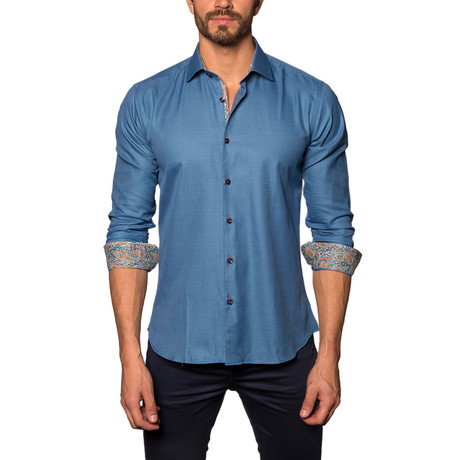 Woven Button-Up Shirt // Dark Teal (S)
