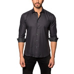 Texture Stripe Button-Up Shirt // Black + Green (2XL)
