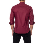 Woven Button-Up Shirt // Burgundy (L)