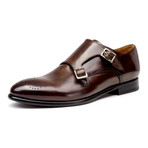 Warfield & Grand // Casino Medallion Double Monk Strap // Brown (Euro: 42)