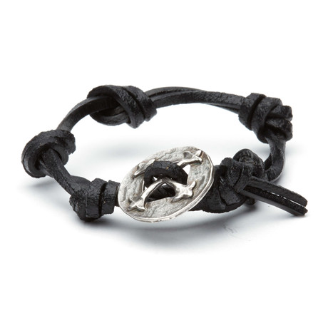 Leather Guard Bracelet // Black