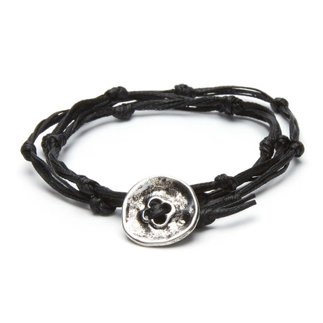Knotted Anchor Bracelet // Black + Silver