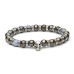 Skull Natural Pirate Beads // Gray + Silver Pirate