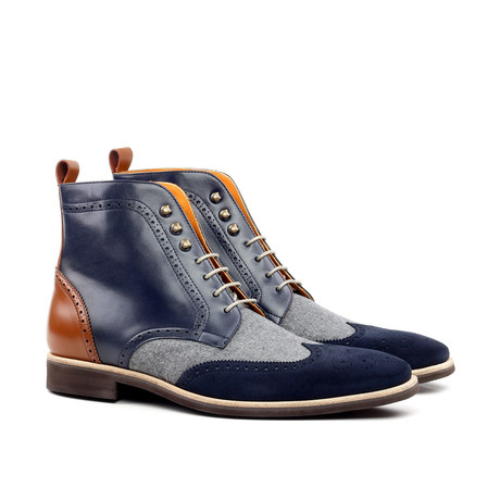 Military Brogue Boot // Navy + Cognac (US: 6)