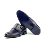 Mr. John's Shoes // Double Monk Strap // Black + Navy (US: 11.5)