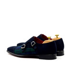 Double Monk Strap  // Navy + Tartan (US: 8.5)