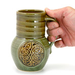 Celtic Knot Beaker Mug // 20 oz // Cascade Green