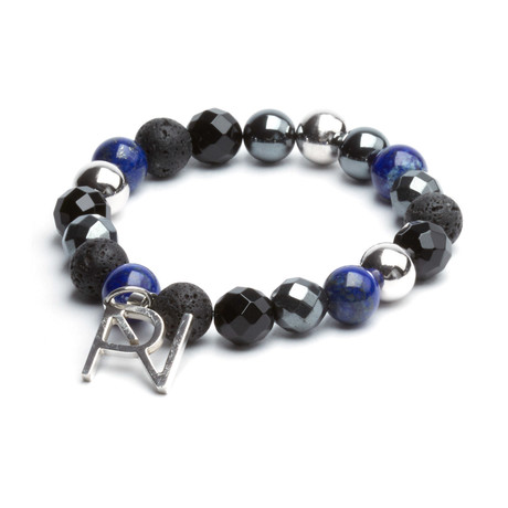 Beaded Bracelet // Lapis Lazuli + Hematite (Small)