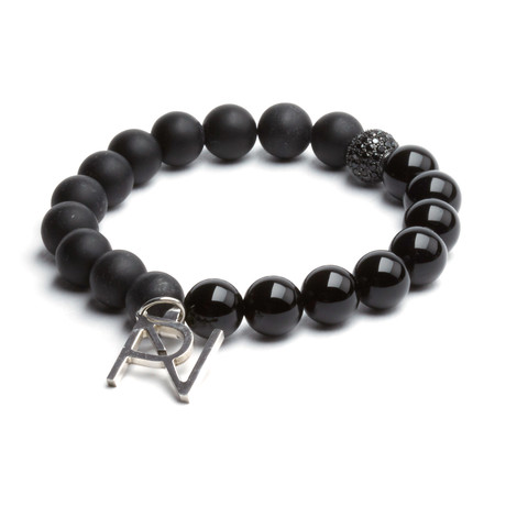 Beaded Bracelet // Black Stone + Black Onyx (Small)