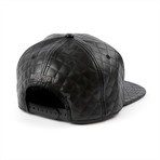 No1 Cares Quilted Leather Cap // Black