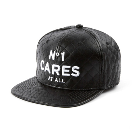 No1 Cares Quilted Leather Cap // Black