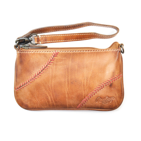 Baseball Stitch Wristlet Minibag // Tan