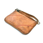 Baseball Stitch Wristlet Minibag // Tan