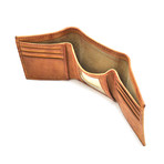 Baseball Stitch Trifold Wallet // Tan