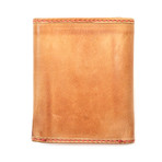 Baseball Stitch Trifold Wallet // Tan