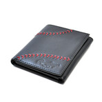 Baseball Stitch Trifold Wallet // Black