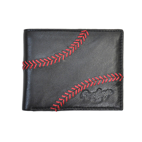 Baseball Stitch Bifold Wallet // Black