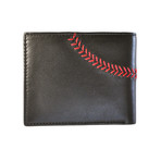 Baseball Stitch Bifold Wallet // Black