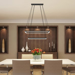 Atria Duo // Two Tier Chandelier // Black