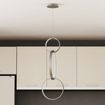 Capella // Triple Ring Pendant // Satin Nickel