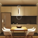 Capella // Triple Ring Pendant // Satin Nickel