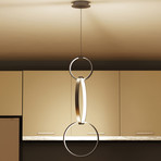 Capella // Triple Ring Pendant // Satin Nickel